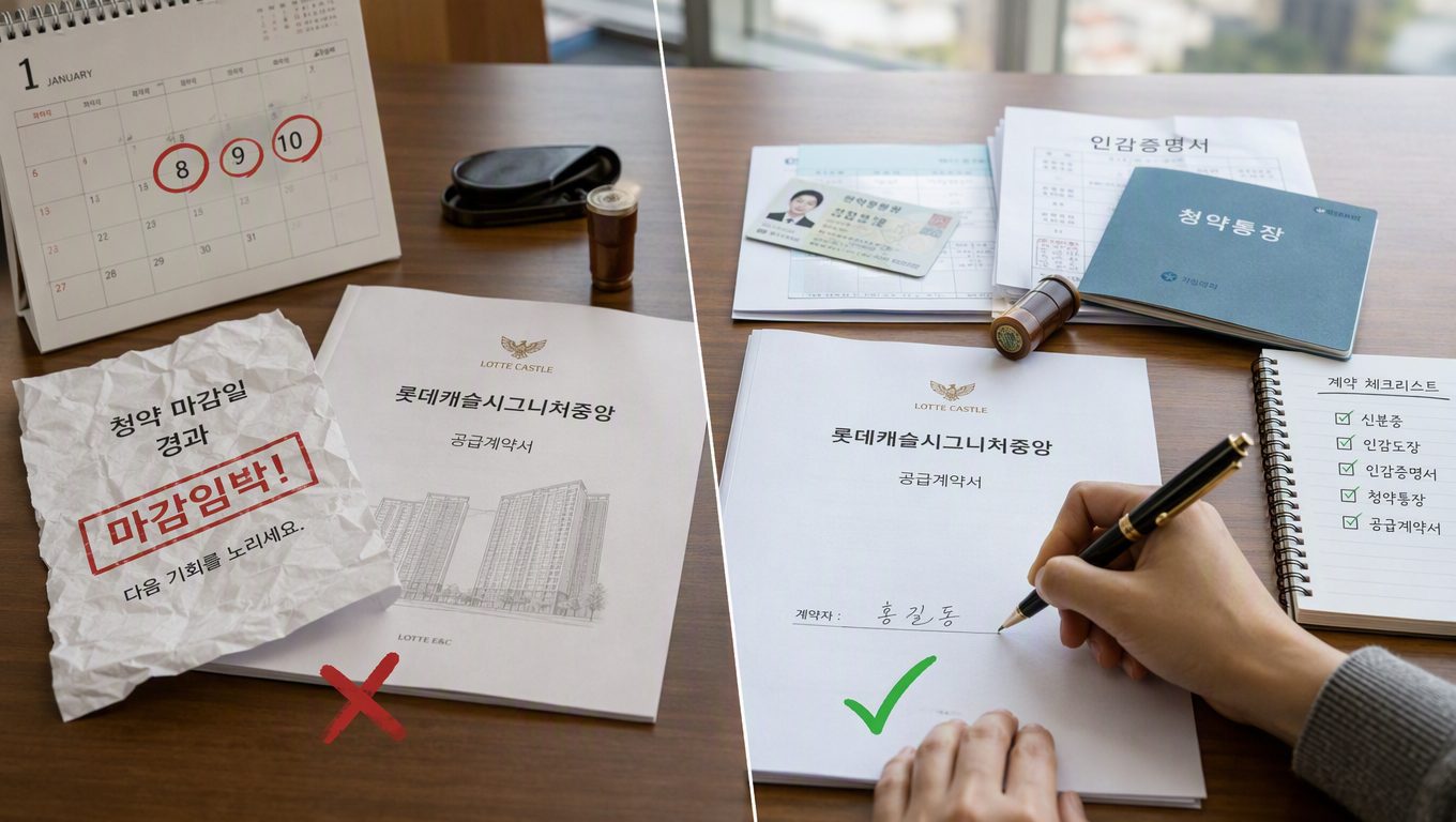 롯데캐슬시그니처중앙 모집공고 당첨 후 계약 주의점